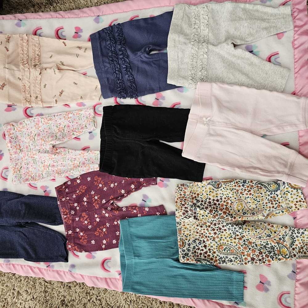 10 Baby Girl Leggings Bundle
